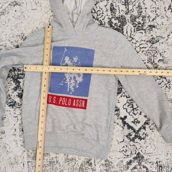 U.S. Polo Assn. Boys' Hoodie Size L (10-12) Gray Cotton Blend Activewear Outdoor - Picture 5 of 7